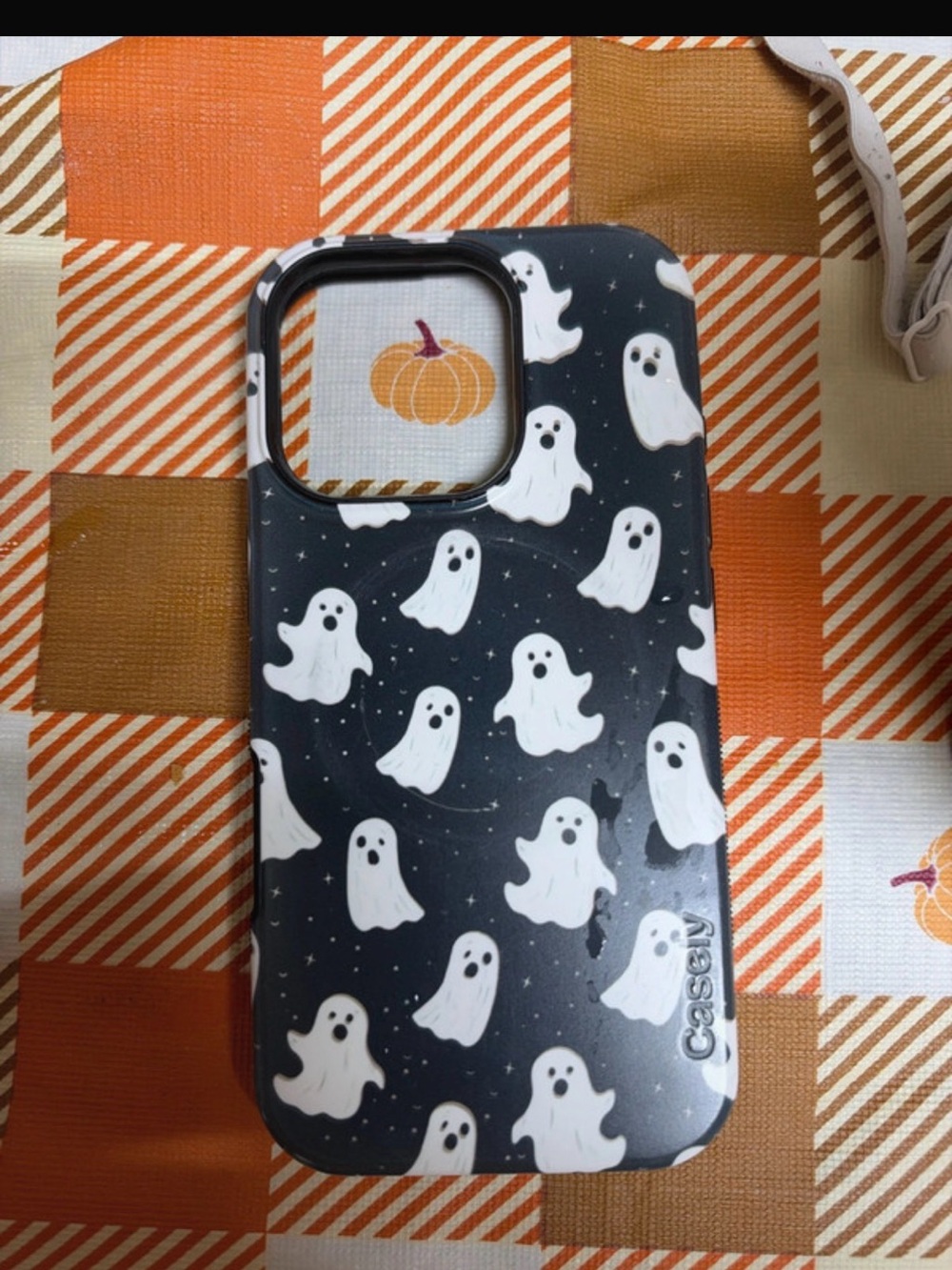 Black Ghost Print Phone Case